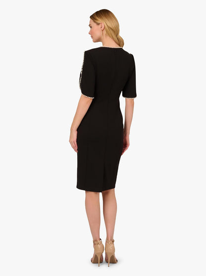 Adrianna Papell Vestido Midi Perla Crepe Punto Vestido Mujer