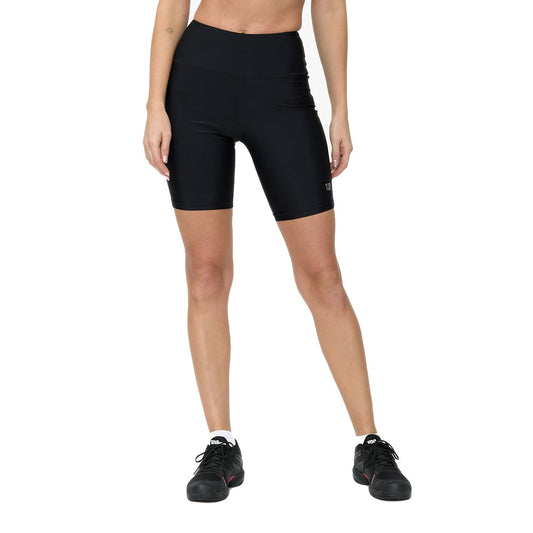 Wilson Licra Tiro Alto Flexible Liso Pantalones Cortos de Yoga Mujer