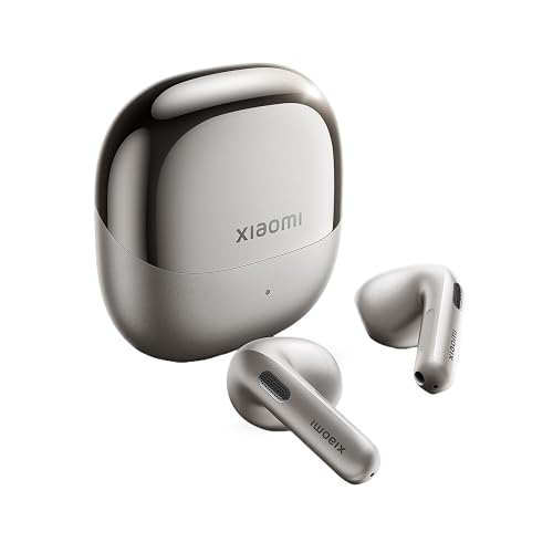 XIAOMI Buds 6, True Wireless Bluetooth, Hi-Res, Gris Titanio | 35h Reproducción, Cancelación de Ruido con 3 mic, Localiza fácilmente, Conexión multidispositivo, Harman Audio EFX, IP54