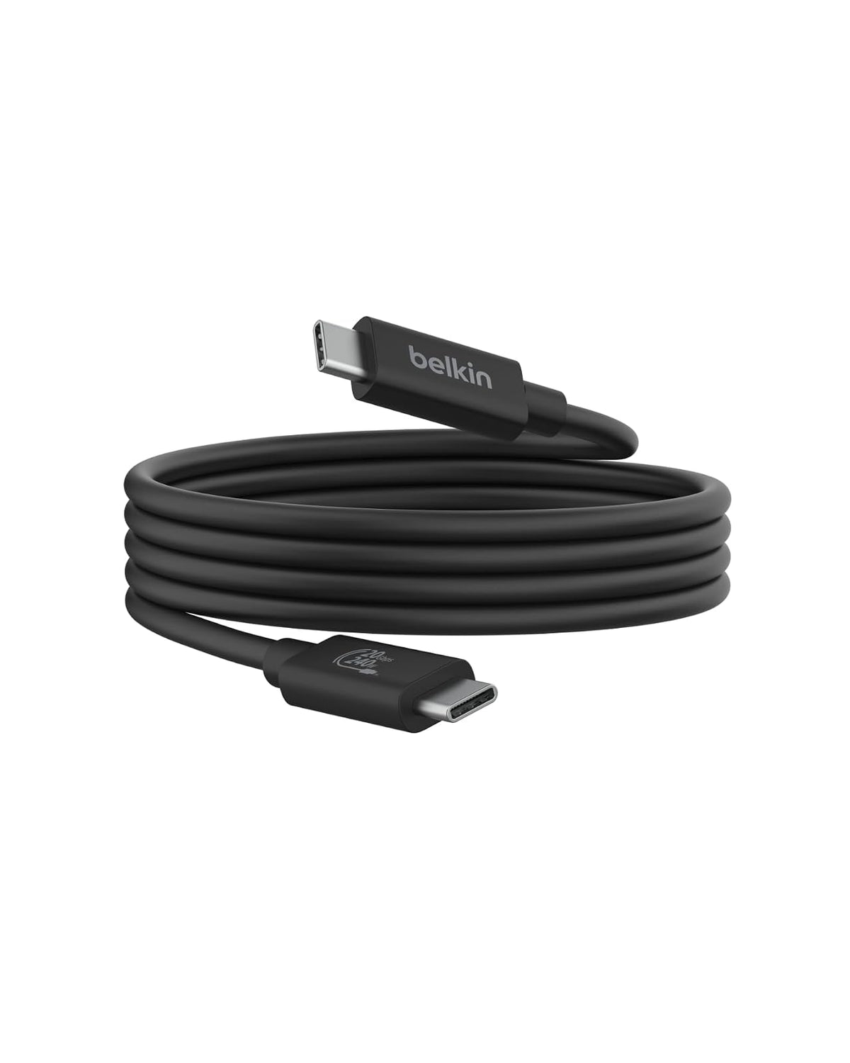 Belkin Connect - Cable USB4 (cable de alimentación de 4 pies/1,2 m), cable USB-C a USB-C con entrega de alimentación de 240 W + 20 Gbps, cable de alimentación compatible con USB4, compatible con