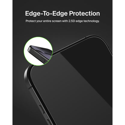 Belkin ScreenForce Protector de visualización tratado de vidrio templado para iPhone 16 Pro Max, delgado y resistente a los arañazos, incluye marco de alineación fácil para aplicación sin burbujas