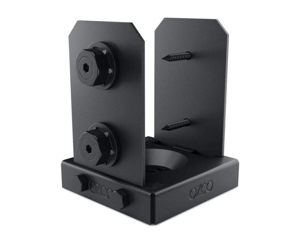 Ozco Building Products 52107 Ironwood Lite Base de poste de 4 x 4 (1 por paquete), color negro