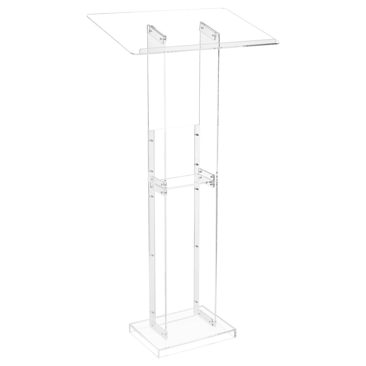 VEVOR Soporte de Podio de Acrílico Altura de 126,5 cm Atril de Pie Portátil con Superficie de Lectura 60 x 40 cm, Estante de Almacenamiento para Aulas, Bodas, Conferencias, Discursos, Conciertos