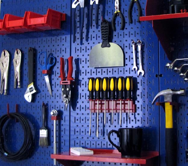 Wall Control 30-P-3232BU Blue Metal Pegboard Pack