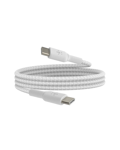 Belkin CAB004bt1MWH Cable Braided USB-C to USB-C 1M Blanco