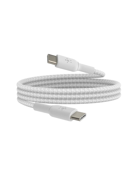 Belkin CAB004bt1MWH Cable Braided USB-C to USB-C 1M Blanco