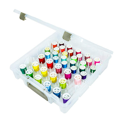 ArtBin Thread Box- Super Satchel Storage Container with Two Removable Trays for Thread spools, 9002AB