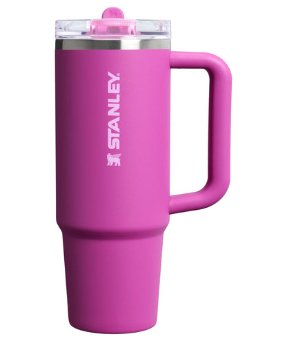 Stanley Quencher ProTour Vaso Térmico con Popote Abatible, Acero Inoxidable - 30 Ounces - Flor oscura