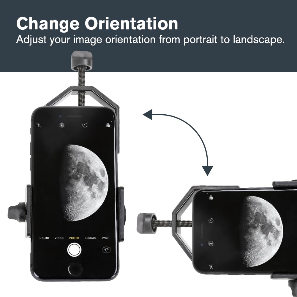 Celestron – Adaptador de fotografía de Smartphone para telescopio – Adaptador de Smartphone Digiscoping – Captura Fotos y Video a través de tu telescopio o mira Ocular