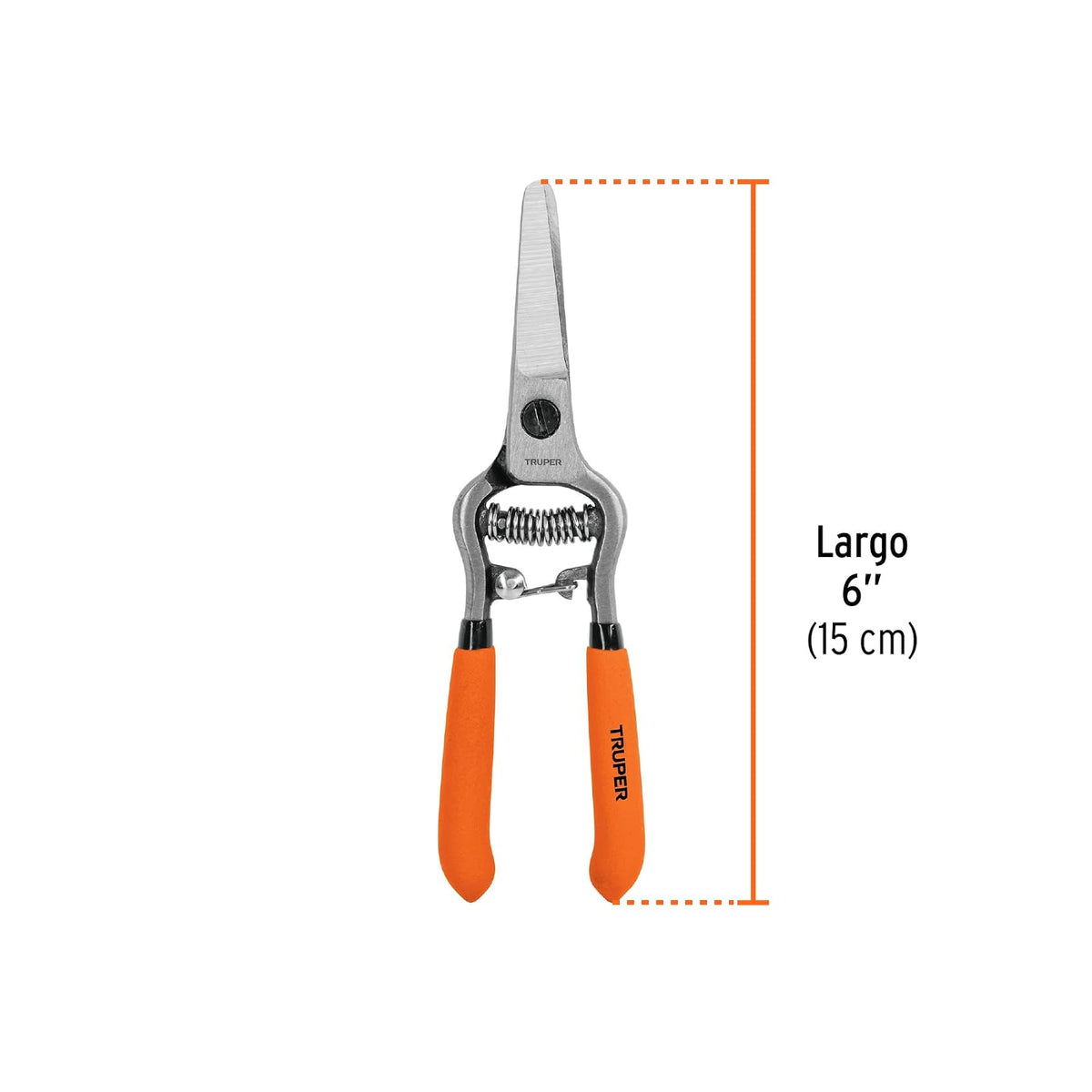 Truper T-20, Tijera para poda 6", cuchilla delgada, Paquete con 1 pieza
