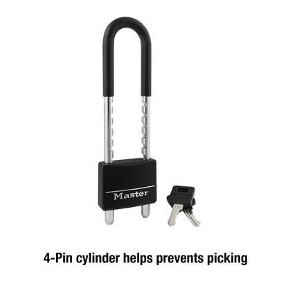 Master Lock Candado de aluminio con cubierta, 5.08 cm de ancho, negro, 527D