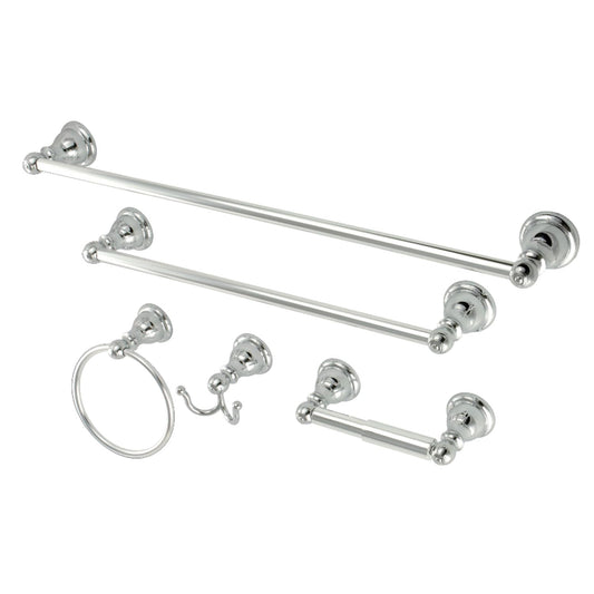 Kingston Brass Sante Fe - Toallero para toalla, soporte para papel higiénico, gancho para bata, 45,7 cm, cromo pulido