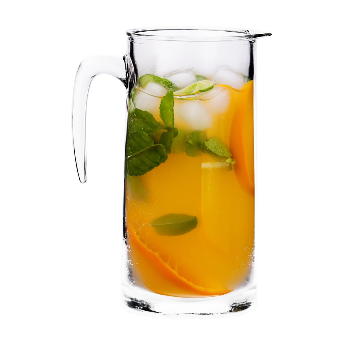 Borgonovo Indro - Jarra de Vidrio Capacidad 1.100 lt Jarra Para Agua Caliente, Fría, Jugo, Leche, Vidrio Resistente al Calor