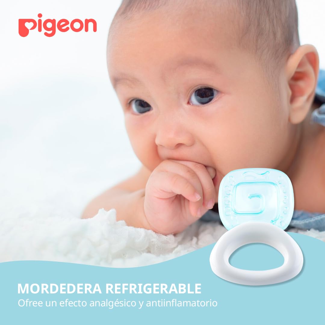 PIGEON | Mordedera para Bebe Refrigérable - Cuadrado | Cosas para Bebes Ideal para Aliviar la Dentición | Estimula Desarrollo Motor de Bebes Recien Nacidos | Incluye Certificación de Seguridad