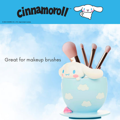 Franco Collectibles Cinnamoroll - Soporte para cepillos de Dientes - Vaso para brochas de Maquillaje (Producto Oficial)