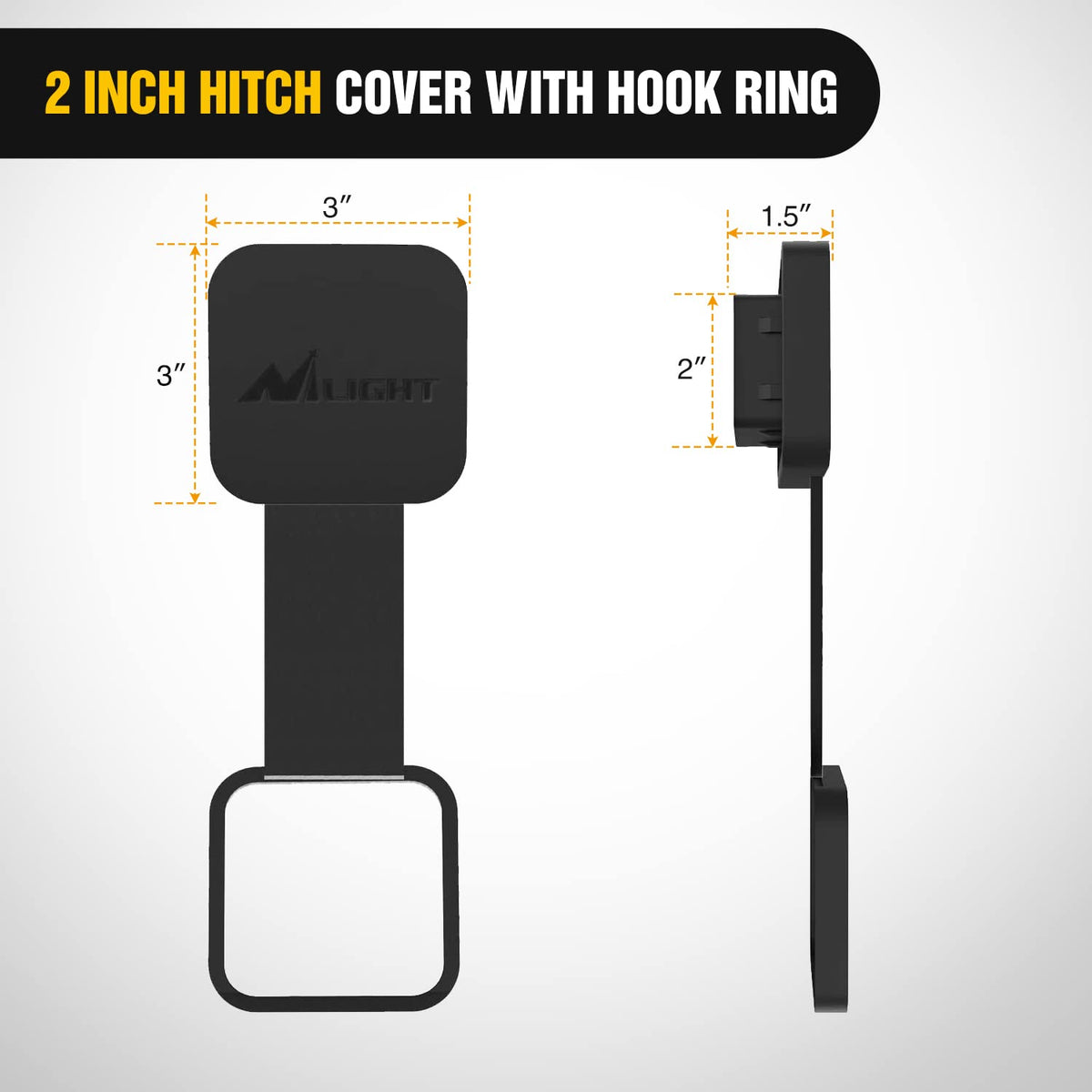 Nilight 2 Inch Rear Trailer Hitch Receiver Kit for 2021 2022 2023 2024 2025 2026 Ford Bronco 2 Door 4 Door (Exclude Bronco Sport) Rear Bumper Tow Hook Black Hitch Cover Kit