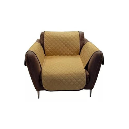 Condecora Cubre Sala, Funda Doblevista para Sillón y Sofá — Protector Forro Individual, Cubierta Reversible, Impermeable, Decorativa, Lavable, Resistente y Suave para Hogar e Interior, Café y Beige