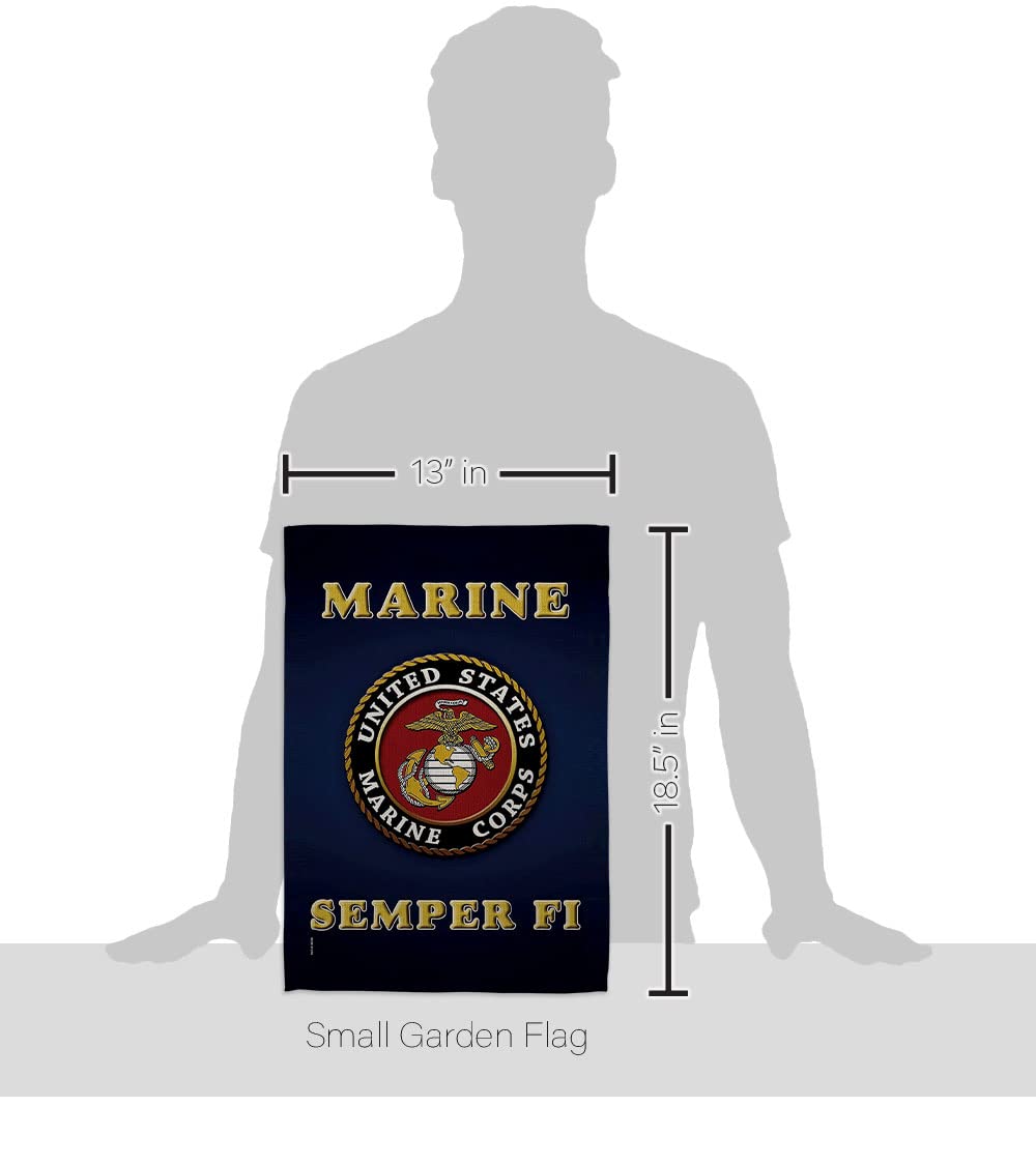 Bandera de Semper Fi del Cuerpo de Marines de los Estados Unidos con bandera de Semper Fi de doble cara para decoración de césped, regalo para casa, jardín, patio, bandera militar estadounidense,