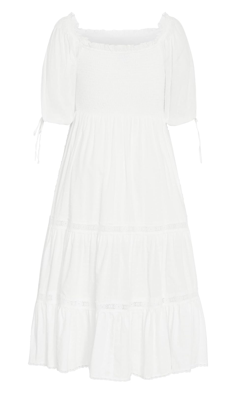 City Chic Vestido de Talla Grande con diseño de Amor Fruncido en Marfil