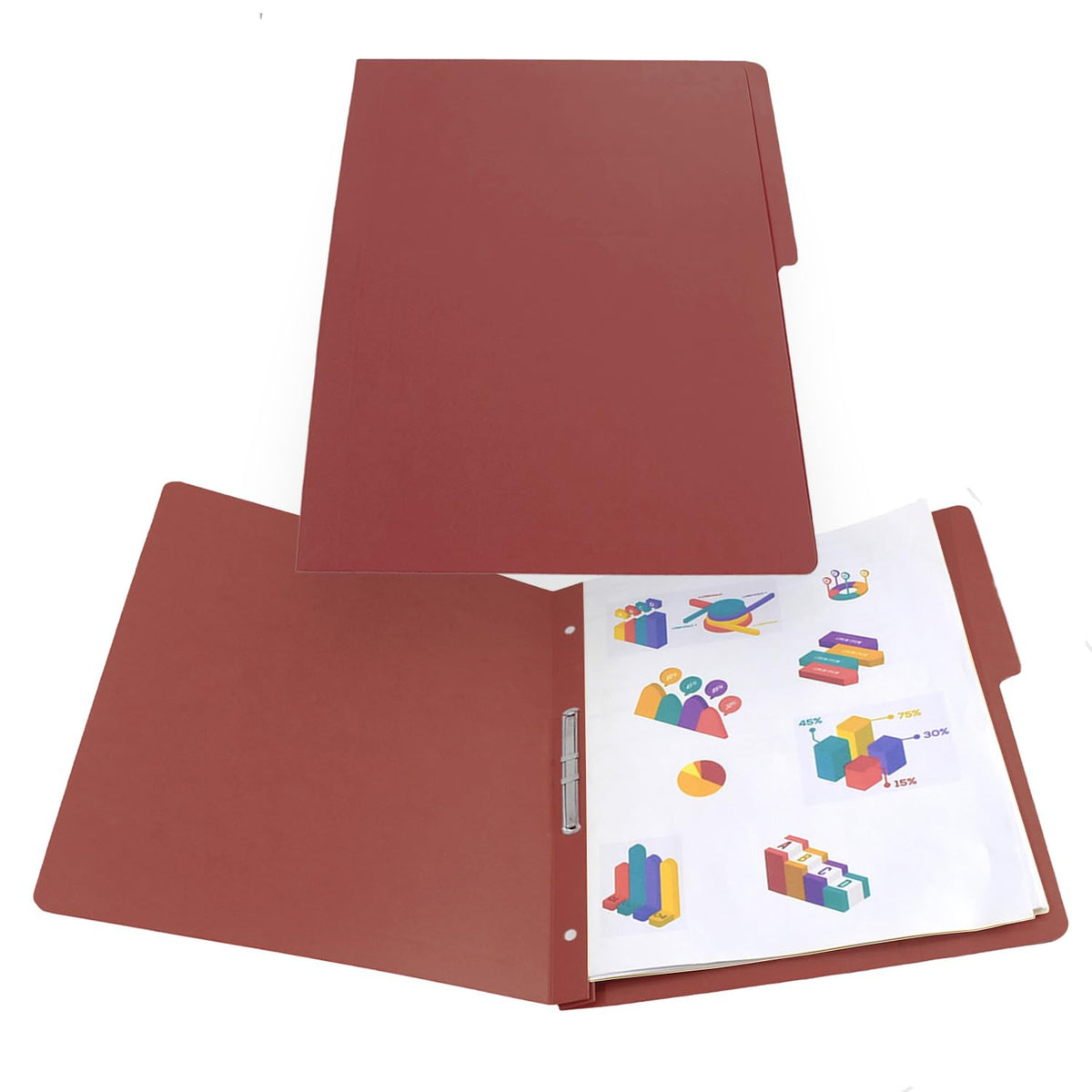Wilson Jones/Carpeta Accopress Folder con Broche de 8 cm. 300 Hojas. Caoba 90 pzas. Carta. P4555