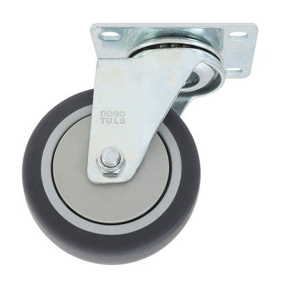 Dogotuls Rodaja Giratoria de Hule TPR con Placa, Gris - 3"