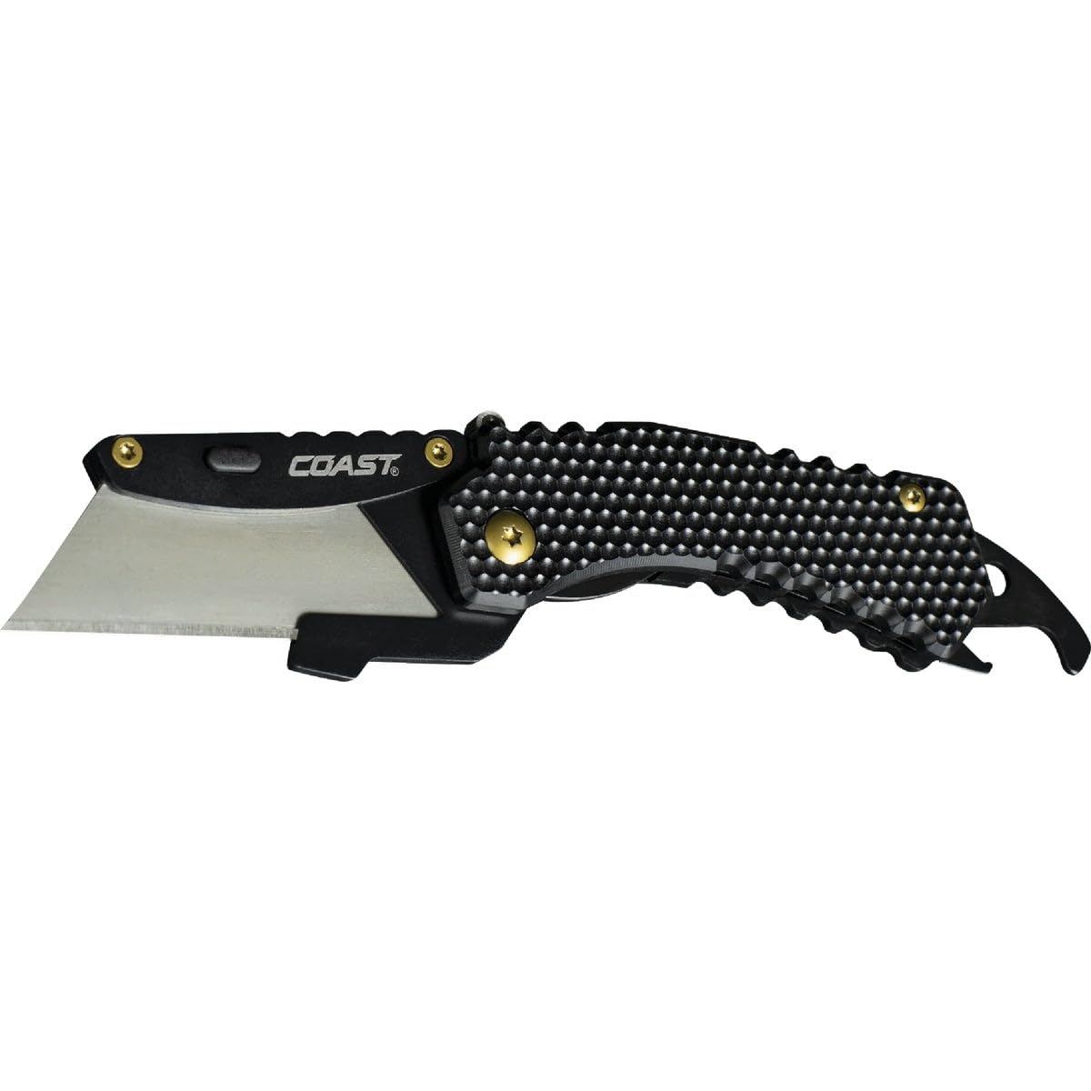 Coast DX126 3 cm Navaja de bolsillo de acero inoxidable con doble bloqueo y mango de nailon