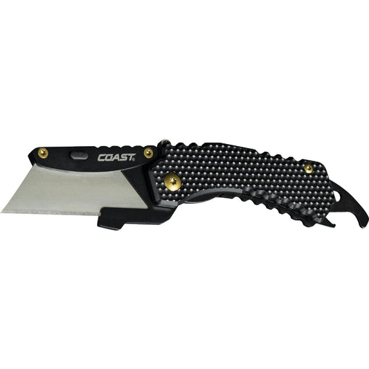Coast DX126 3 cm Navaja de bolsillo de acero inoxidable con doble bloqueo y mango de nailon