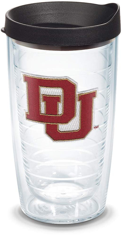 Tervis Vaso con Tapa, Diseños de Equipos Universitarios NCAA - Denver Univ - 473,18ml - Transparente