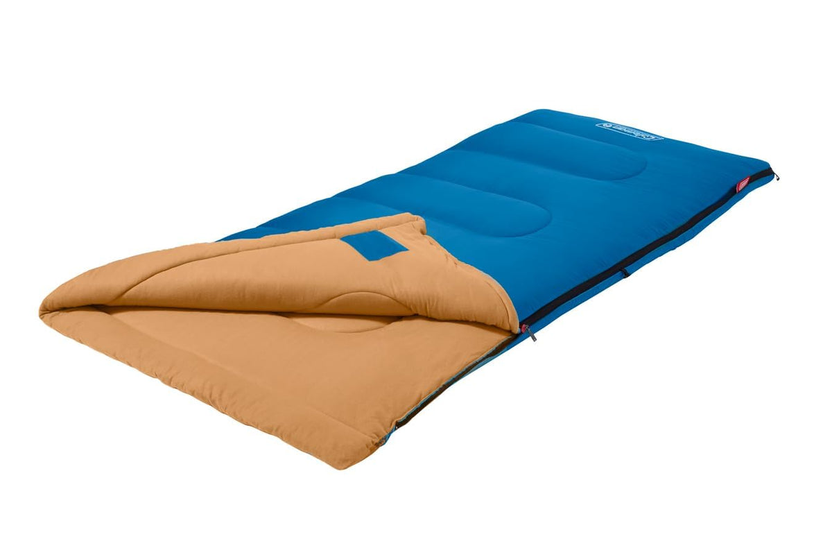 Coleman Brazos - Saco de dormir para adultos de 20/30 °F, con cierre y saco de cosas, lavable a máquina, ideal para camping, viajes, invitados y más