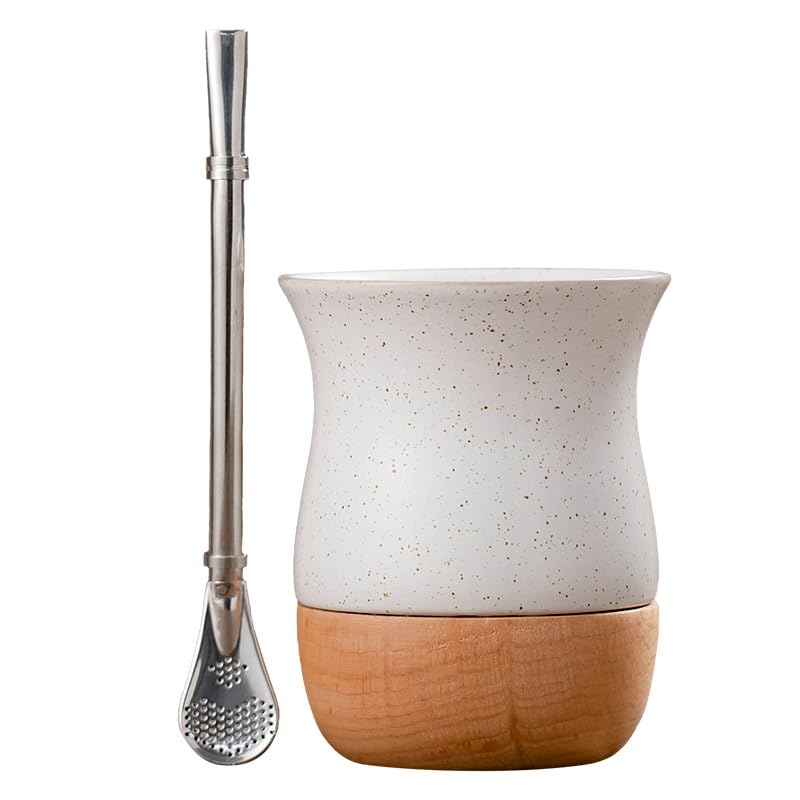 Tressó Vaso de Cerámica para Yerba Mate 230 ml - Blanco