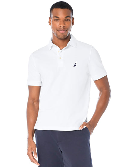 Nautica Polo de Piqué Manga Corta para Hombre - G - Blanco brillante