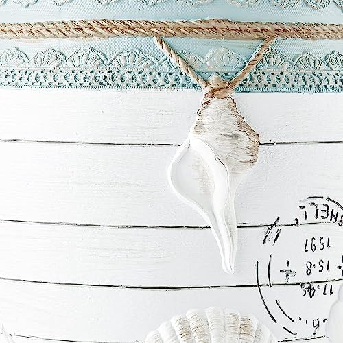 Avanti Linens - Cesta de Basura Decorativa para el hogar u Oficina, Accesorios de baño Elegantes de Granja (colección de Conchas de Granja)