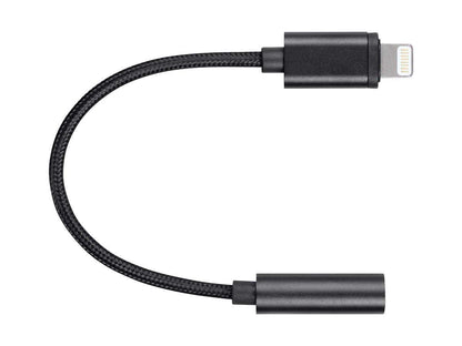 Monoprice Mono Mfi Certified Lightning to 3.5mm Audio Adapter - Black, Nylon Braided, Works with Any Apple Lightning Device