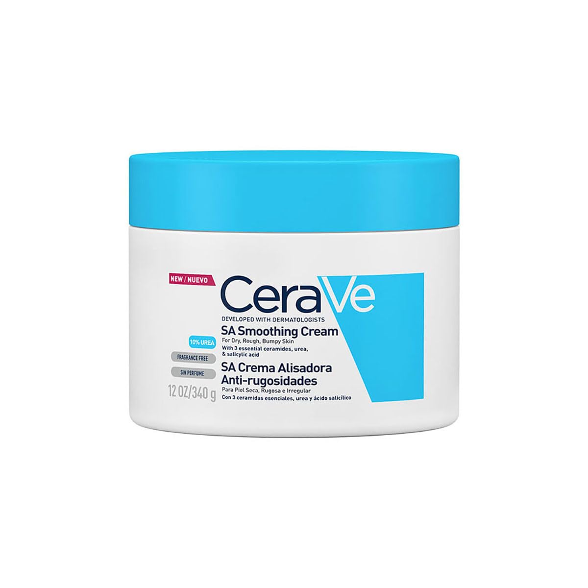 CeraVe Crema Alisadora Exfoliante Anti-Rugosidades, 170 g - 340 g (Paquete de 1) - Crema Alisadora
