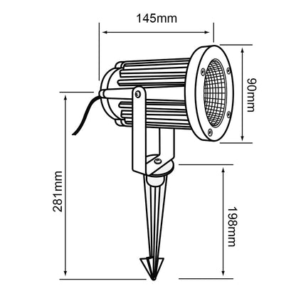 Tecnolite - Lámpara con Estaca LED Jardín 8 W, Luz Blanca Neutra, IP65, No atenuable, LED integrado