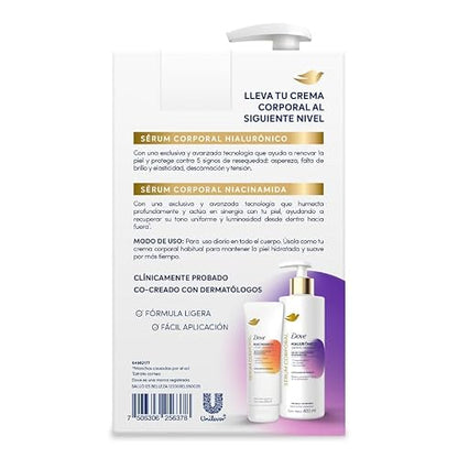 DOVE Pack Sérum Corporal en Crema A Hialurónico 400 ml + Niacinamida 200 ml