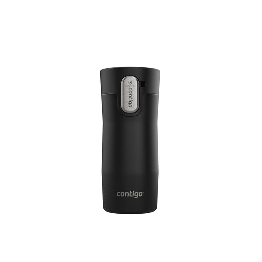 Contigo AUTOSEAL West Loop - Taza de viaje de acero inoxidable aislada al aspiradora con tapa fácil de limpiar, 12 onzas, negro mate