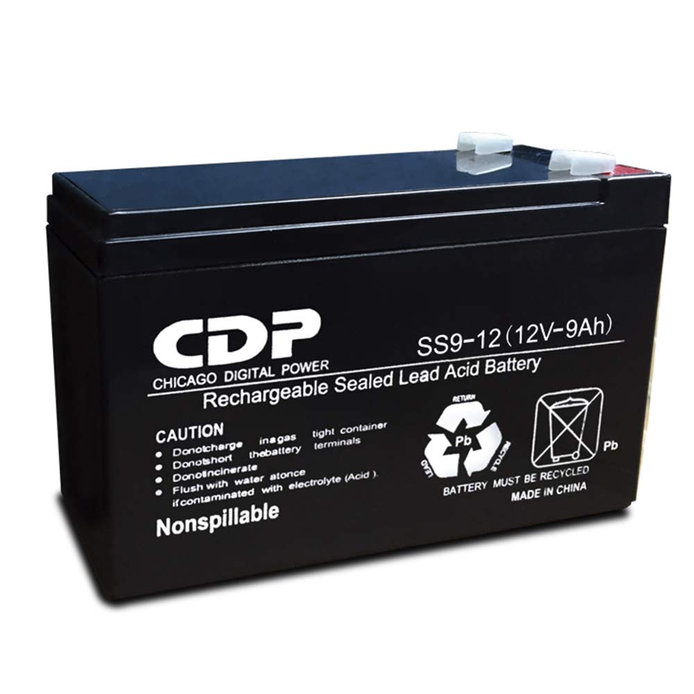 CDP Batería sellada de plomo ácido 12 V 9 Amp AH reemplazo recargable.