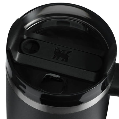 Termo Stanley Quencher Popote con Asa Black 591ml - Vaso con Aislamiento al Vacío, Tapa 3 Posiciones, Acero Inoxidable Reciclado