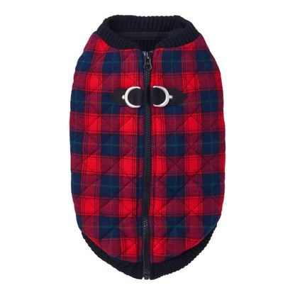 Gooby Chaleco Bomber para Perro Resistente al Agua - Medium chest (~14.5") - Rojo Check