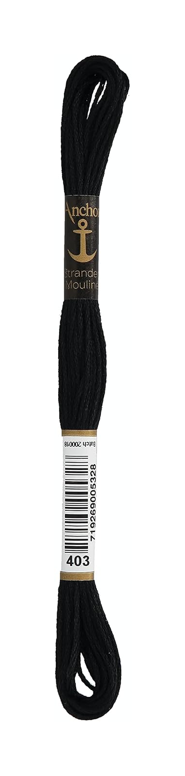 Susan Bates Anchor - Hilo de bordado de seis hebras, 8.75 yardas, negro, 12 piezas (paquete de 1)