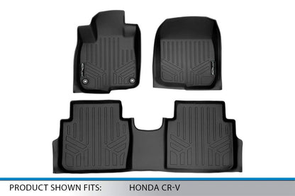 SMARTLINER SA0250/B0250 Juego Alfombrillas TPE 2 Filas Ajuste Personalizado Negro para Honda CR-V 17-22