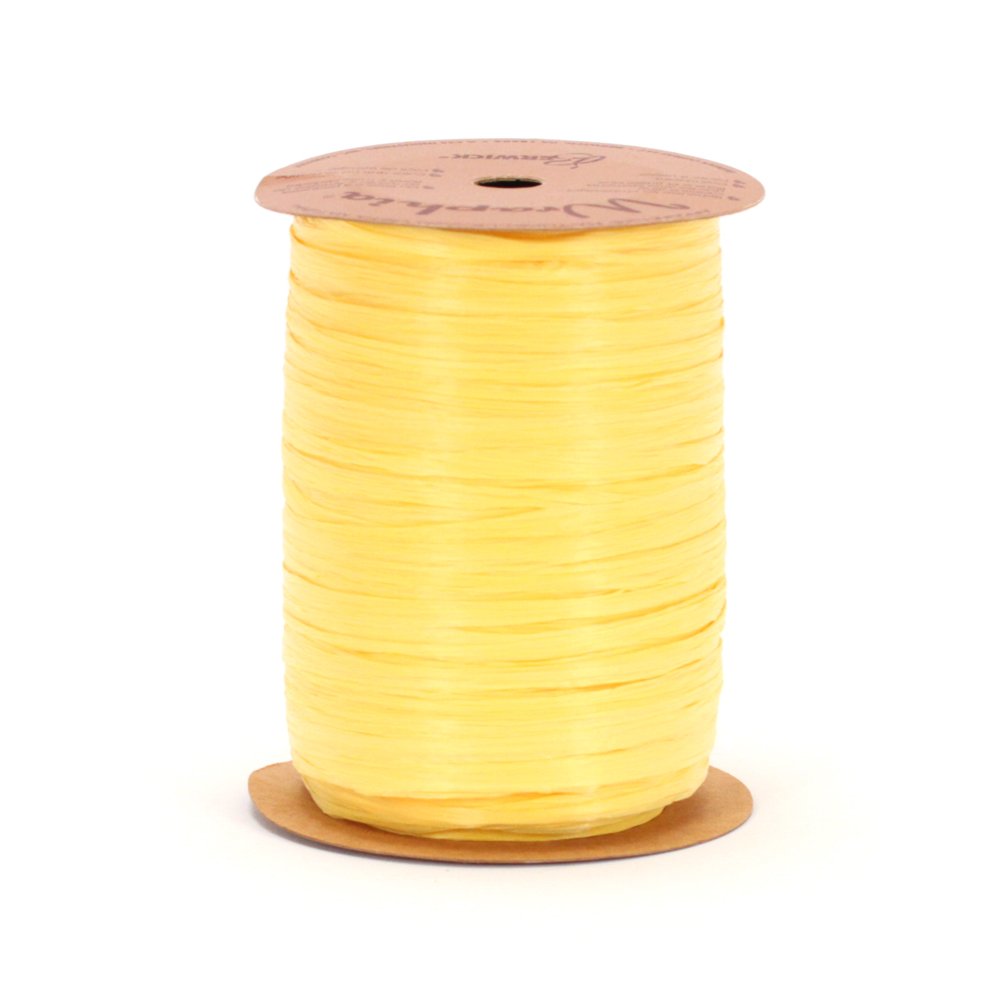 Berwick Offray - Cinta de rafia mate de 1/4 pulgadas de ancho, amarillo narciso, 100 yardas - amarillo