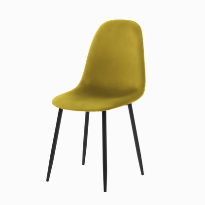 Alterego - Silla Paxton, Tela Terciopelo, Color Mostaza y Negro