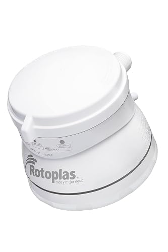 Rotoplas Regadera eléctrica, EcoDucha, Regadera de Baño Eléctrica de Bajo Consumo, con Doble Cámara de Calefacción, Potencia: 5000 Watts, 127 V ~ 60 Hz, Color: Blanco