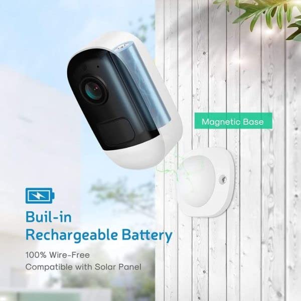 Anewone Cámaras de Seguridad WiFi con Solar Alimentada, Full HD 3MP(2048 * 1536) Visión Nocturna, Cámara Inalámbricas Al Exterior IP66