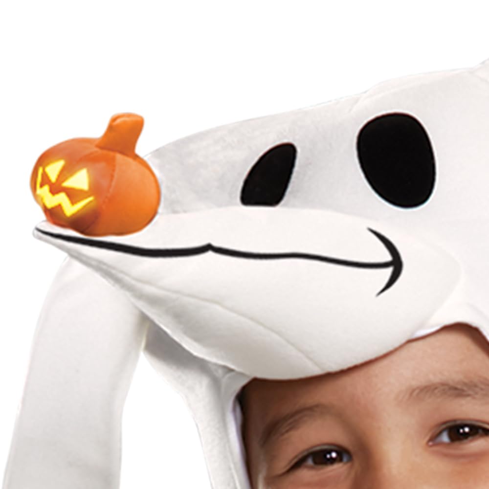 Disguise Disney Zero Nightmare Before Christmas - Disfraz para niños pequeños, color blanco, talla S (2T)