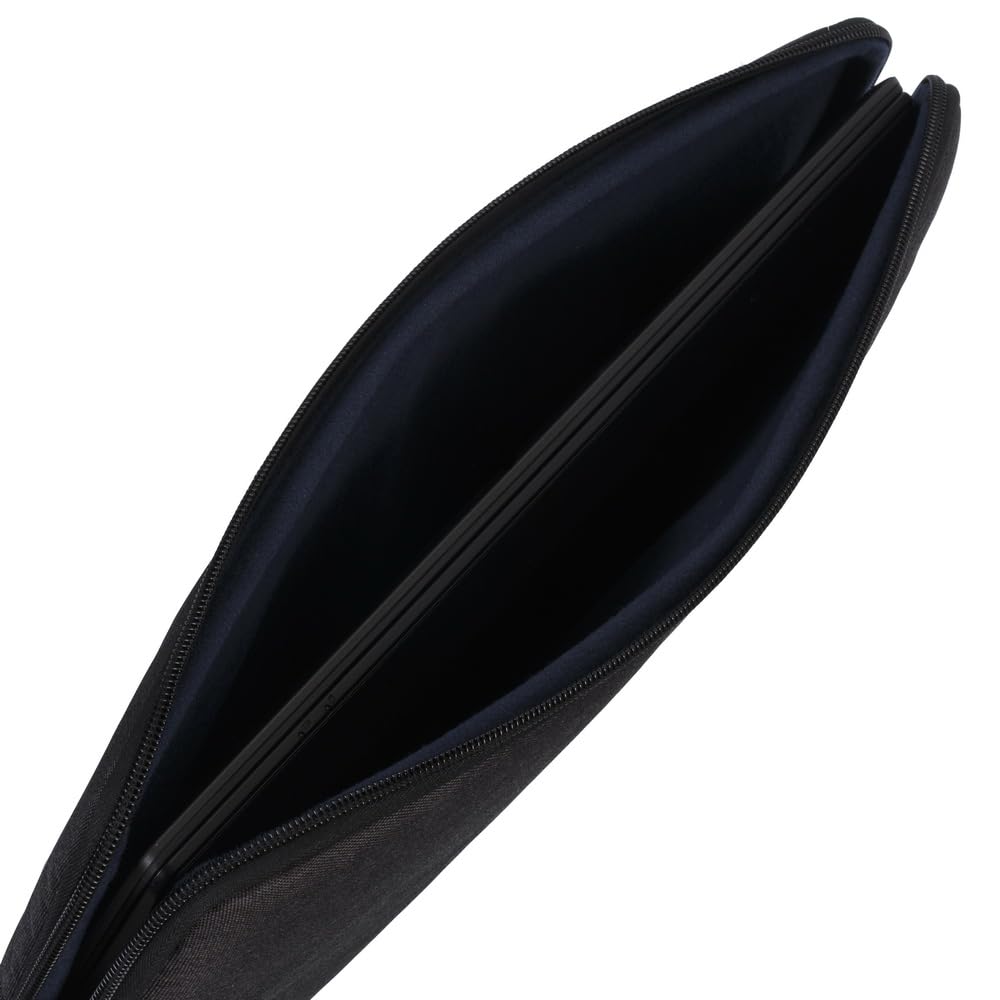 Rivacase 7704 Elegante Funda Negra para Laptop hasta 14". Fabricada con RPET Ecológico Reciclado, Resistente al Agua, Doble Cierre, Protección contra Golpes Accidentales Colección Suzuka