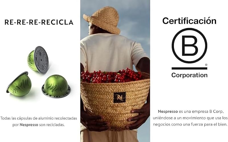Nespresso Cafetera Vertuo Next Negro con Espumador + 12 Cápsulas | Incluye 12 Cápsulas de regalo y Espumador de leche