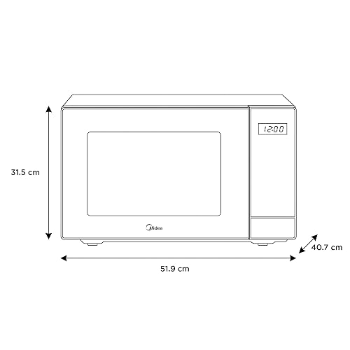 Midea MMDK14S2MB Horno de Microondas 1.4 Pies Cúbicos 40L SmartECO Negro Puerta Espejo